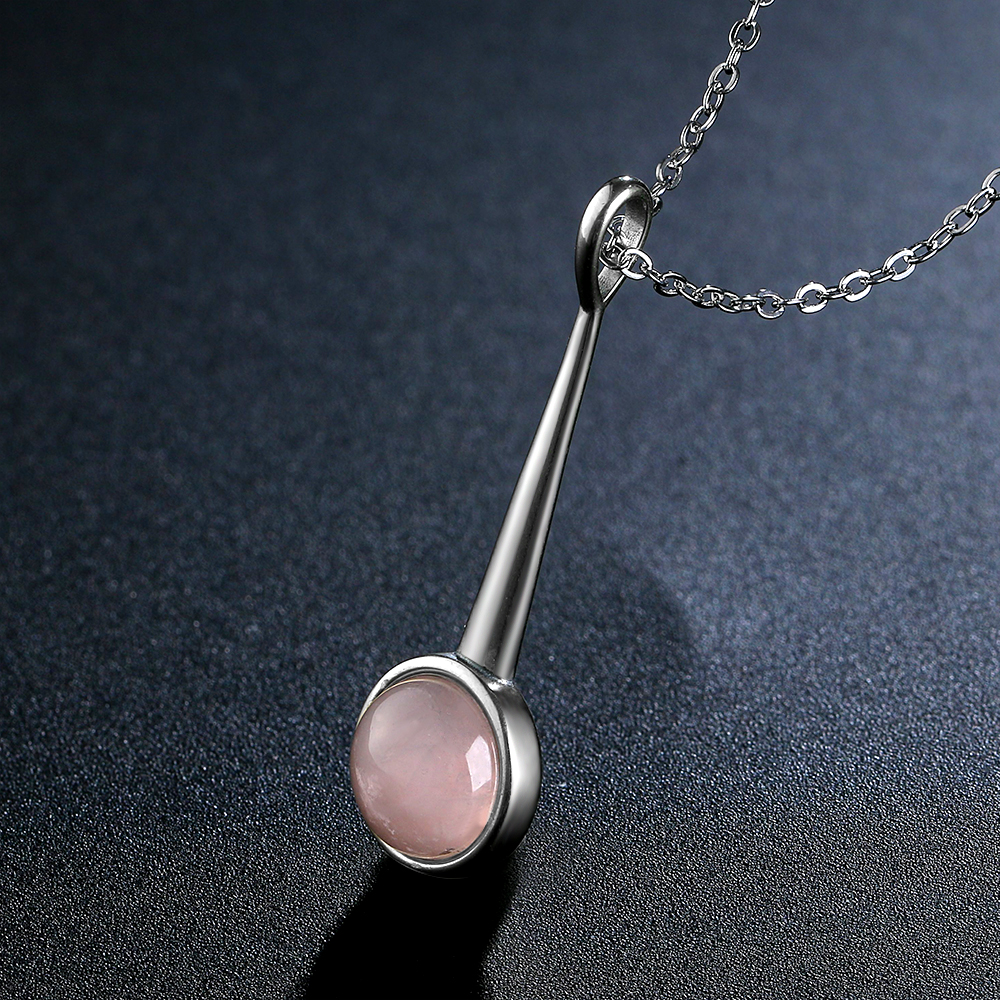 925 Sterling Silver Necklace Sun shape 10MM Natural Rose Quartz Pendant Necklace for Women Jewelry Gift Pink Stone Necklace 925 Sterling Silver Necklace Sun shape 10MM Natural Rose Quartz Pendant Necklace for Women Jewelry Gift Pink Stone Necklace