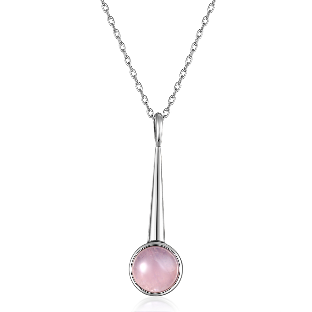 925 Sterling Silver Necklace Sun shape 10MM Natural Rose Quartz Pendant Necklace for Women Jewelry Gift Pink Stone Necklace 925 Sterling Silver Necklace Sun shape 10MM Natural Rose Quartz Pendant Necklace for Women Jewelry Gift Pink Stone Necklace